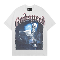 Joanshop Trendy Brand Export God&Speed Skull Letter Pattern Printed Short-Sleeved T-Shirt for Men and Women High Street Hip-Hop Half-Sleeve